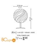 Настольная лампа La Murrina Ganimede P LED 35 DD-3S - Схема