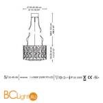 Подвесной светильник La Murrina Nadir S/12 vetri AB-3S - Схема