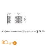 Настенный светильник La Murrina Nadir A/6 AB-3S - Схема