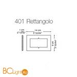 Спот (точечный светильник) La Murrina New spot 401 led - rettangolo AA-3L - Схема