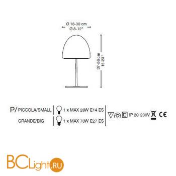 Настольная лампа La Murrina Pulsar P PICCOLO DD-3S - Схема