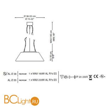 Подвесной светильник La Murrina Sintesi S GRANDE EE-3S - Схема