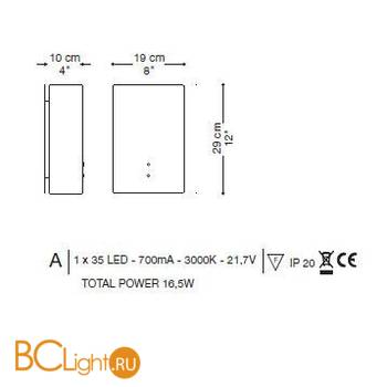 Настенный светильник La Murrina Sirio A LED HP-3S - Схема