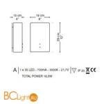 Настенный светильник La Murrina Sirio A LED HP-3S - Схема