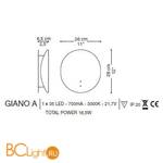 Настенный светильник La Murrina Giano A LED DD-3S - Схема