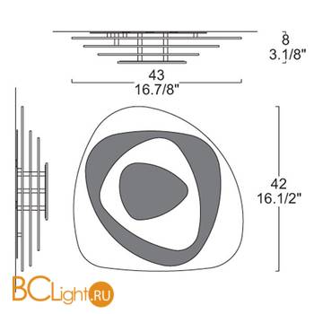 Настенно-потолочный светильник Leucos AIR 45 P-PL 0002697 - Схема