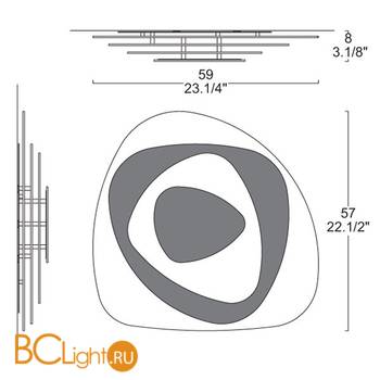 Настенно-потолочный светильник Leucos AIR 60 P-PL 0002699 - Схема