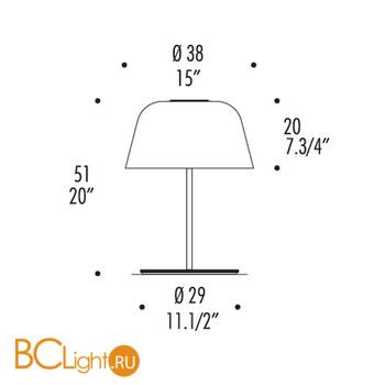 Настольная лампа Leucos AYERS T38 0004021 - Схема