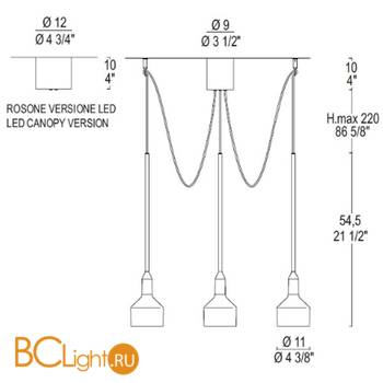 Подвесной светильник Leucos BEAMER 11 S3 0003589 - Схема