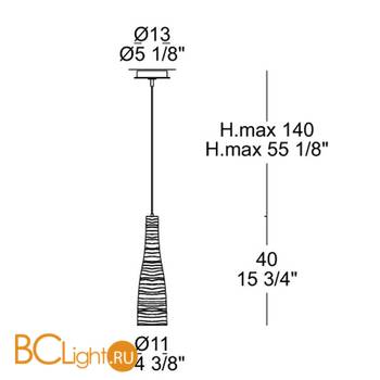 Подвесной светильник Leucos CLASS 40 0001583 grey - Схема