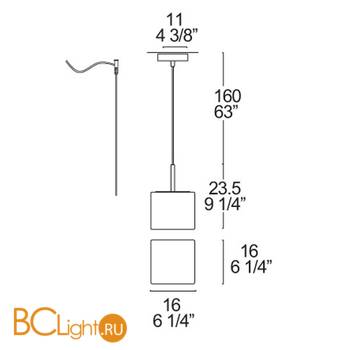 Подвесной светильник Leucos CUBI 16 0001568 - Схема