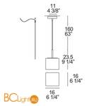 Подвесной светильник Leucos CUBI 16 0001568 - Схема