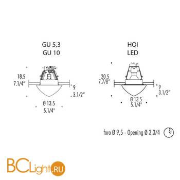 Встраиваемый спот (точечный светильник) Leucos Day 0004239 - Схема