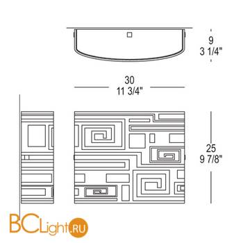 Настенно-потолочный светильник Leucos ERIS 30 P-PL E14 BIANCO 0002443 - Схема