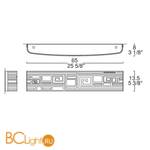 Настенно-потолочный светильник Leucos ERIS 65 P-PL G5 PLATINO 0002453 - Схема