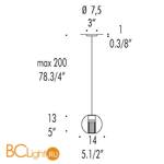 Подвесной светильник Leucos FAIRY S S INC 0003287 - Схема