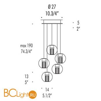 Подвесной светильник Leucos FAIRY S S R5 0003282 - Схема