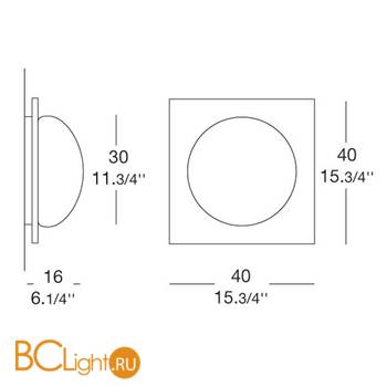 Настенно-потолочный светильник Leucos GIO 40 P-PL 0002422 - Схема