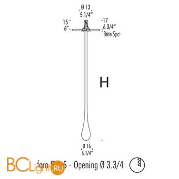 Потолочный светильник Leucos Glo INCASSO 0002823 - Схема
