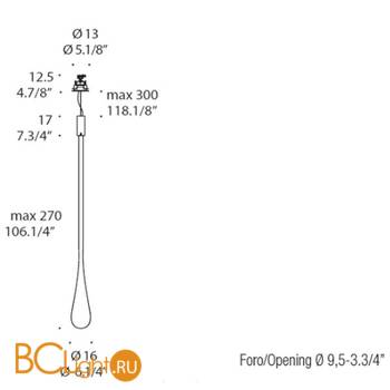 Встраиваемый подвесной светильник Leucos Glo S/i 0003460 - Схема