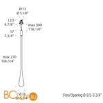 Встраиваемый подвесной светильник Leucos Glo S/i 0003460 - Схема