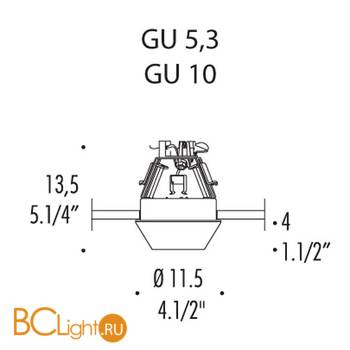 Встраиваемый спот (точечный светильник) Leucos IGEA 2 0002964 - Схема