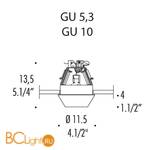 Встраиваемый спот (точечный светильник) Leucos IGEA 2 0002886 - Схема