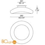 Настенно-потолочный светильник Leucos KEYRA 60 P-PL 0002433 - Схема