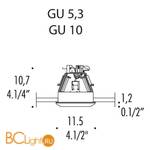Встраиваемый спот (точечный светильник) Leucos MIRA 2 0002845 - Схема