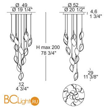 Подвесной светильник Leucos NIA 12S 0004446 - Схема