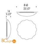 Потолочный светильник Leucos NUBIA PP60 0003740 - Схема