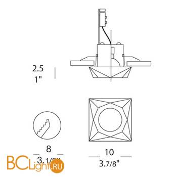 Встраиваемый спот (точечный светильник) Leucos Sideral F 0002252 - Схема