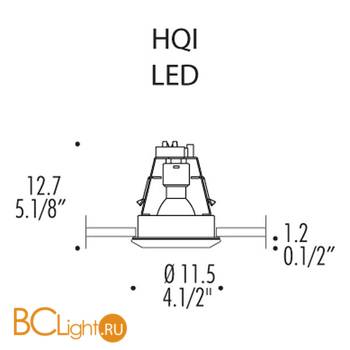 Встраиваемый спот (точечный светильник) Leucos Sith 0002884 - Схема