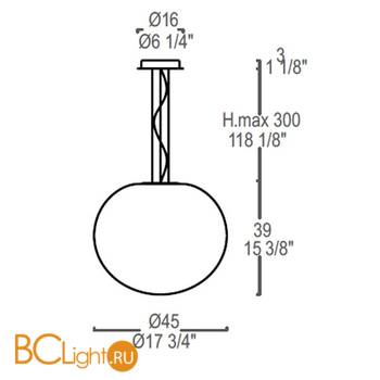 Подвесной светильник Leucos SPHERA S/45 0003613 - Схема