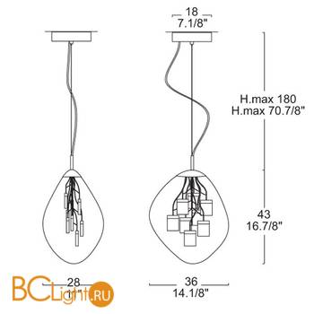Подвесной светильник Leucos SPORE S 0002330 - Схема