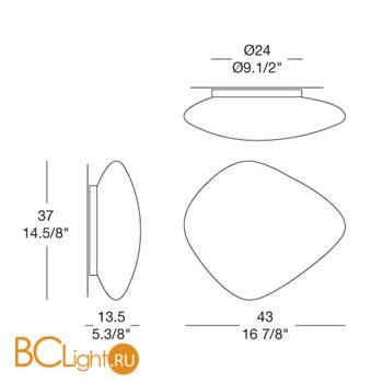 Настенно-потолочный светильник Leucos Stone P 0002684 - Схема