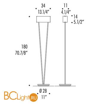 Торшер Leucos VITTORIA TR1 R7S 0004104 - Схема