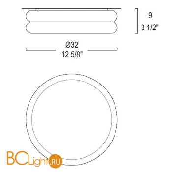 Настенно-потолочный светильник Leucos WIMPY PP 32 0003794 - Схема