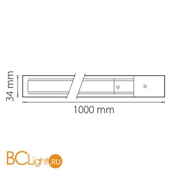 Шинопровод однофазный Lightstar Barra 502016 1м с токоподводом и заглушкой - Схема