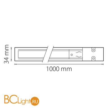Шинопровод трехфазный Lightstar Barra 504016 1м с токоподводом и заглушкой - Схема
