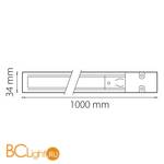 Шинопровод трехфазный Lightstar Barra 504016 1м с токоподводом и заглушкой - Схема