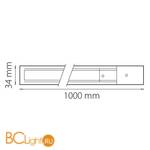 Шинопровод однофазный Lightstar Barra 502015 1м белый с токоподводом и заглушкой - Схема