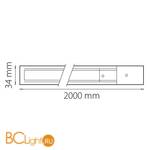 Шинопровод однофазный Lightstar Barra 502025 2м белый с токоподводом и заглушкой - Схема