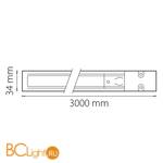 Шинопровод трехфазный Lightstar Barra 504035 3м белый с токоподводом и заглушкой - Схема