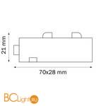 Соединитель трековый прямой однофазный Lightstar PRO Barra 505107 - Схема