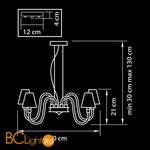 Люстра Lightstar Bianco 760106 - Схема