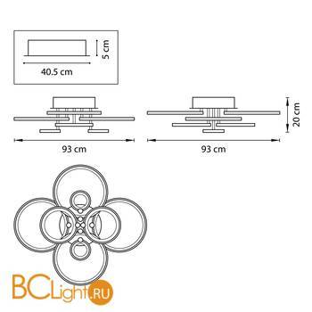 Потолочная люстра Lightstar Breve 749092 3000K 6700Lm - Схема