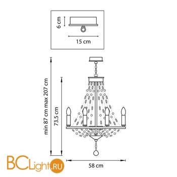 Люстра Lightstar Castello 744148 - Схема