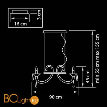 Люстра Lightstar Corno 821060 - Схема