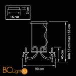 Люстра Lightstar Corno 821060 - Схема